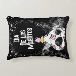 Söt Halloween Dia de Los Muertos Skalle Kudd Prydnadskudde
