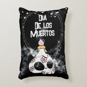 Söt Halloween Dia de Los Muertos Skalle Kudd Prydnadskudde