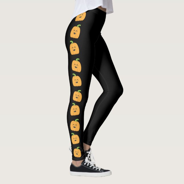 Söt Halloween-dräkt för flickor med pumpamönster Leggings (Höger)