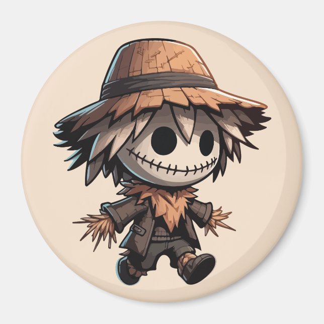 Söt Halloween-fågelskrämma Magnet (Framsidan)