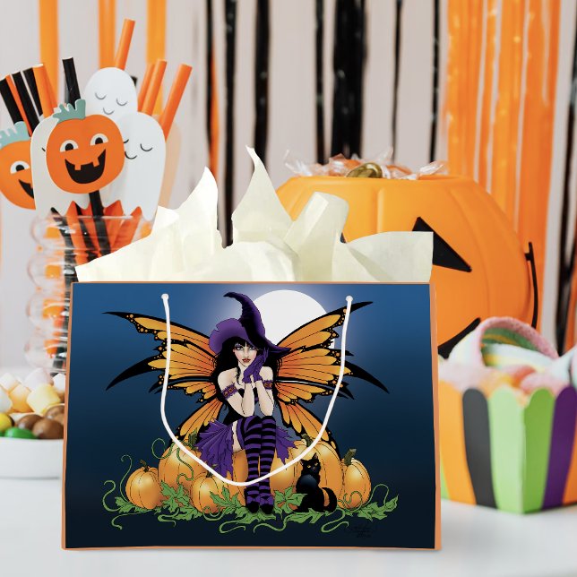 Söt Halloween-fe-pumpafält Svart katt (Skapare uppladdad)