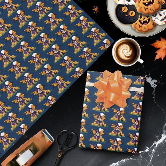 Söt Halloween-fe-pumpafält Svart katt Presentpapper (Skapare uppladdad)