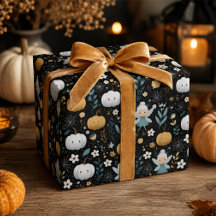 Söt Halloween-fe-pumpamönster
