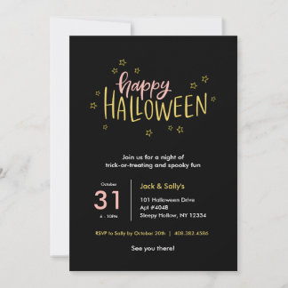 Söt Halloween fest-inbjudan Inbjudningar