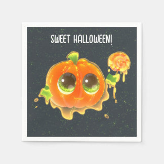 Söt Halloween-fest servett med pumpa