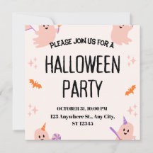 Söt Halloween-festinvitation