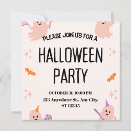 Söt Halloween-festinvitation Inbjudningar