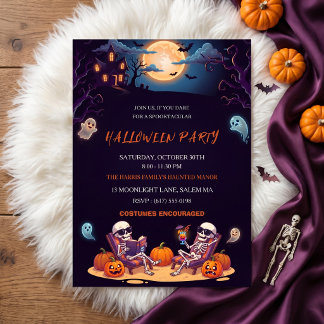 Söt Halloween-festinvitation Inbjudningar