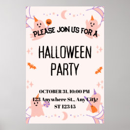 Söt Halloween-festinvitation Poster