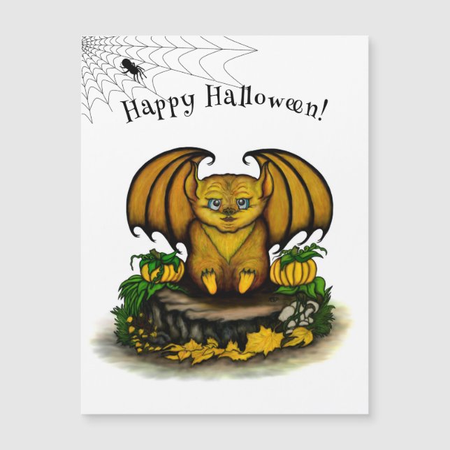 Söt Halloween-fladdermus magnetkort (Framsida)