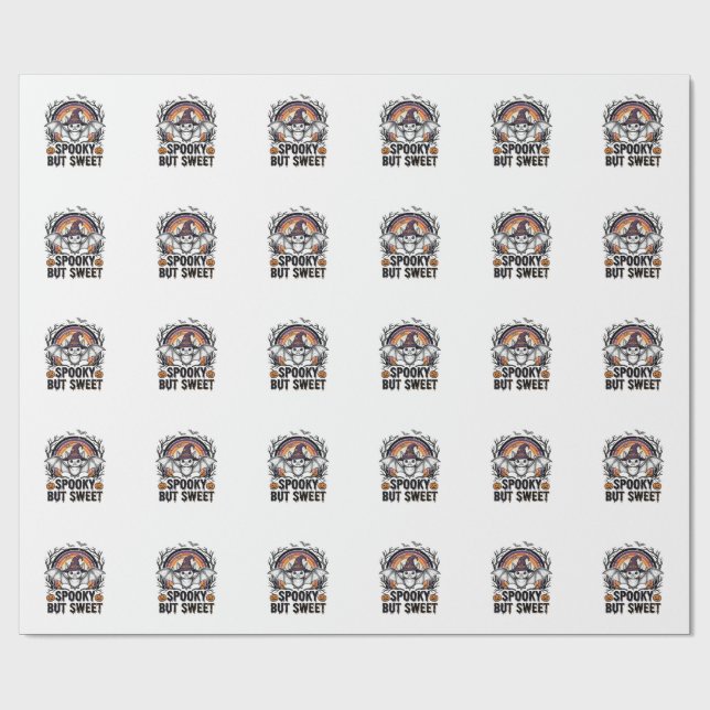 Söt Halloween-fladdermus Vintage-gravering Kuslig  Presentpapper (Platt)