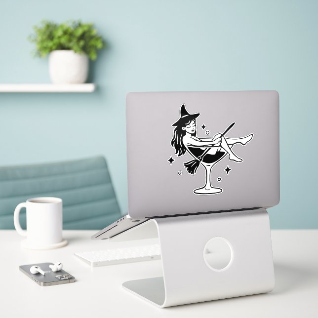 Söt Halloween-flicka dekal – Rolig spöklik design  (Laptop På Skrivbordet)