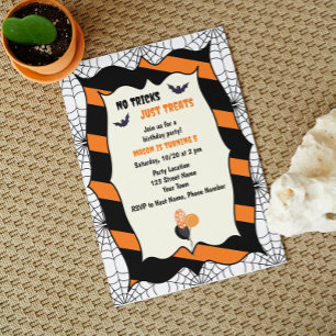 Söt Halloween födelsedagsfest inbjudan