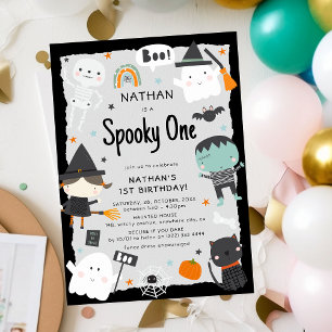 Söt Halloween-födelsedagsfirande för 1-åringar Inbjudningar