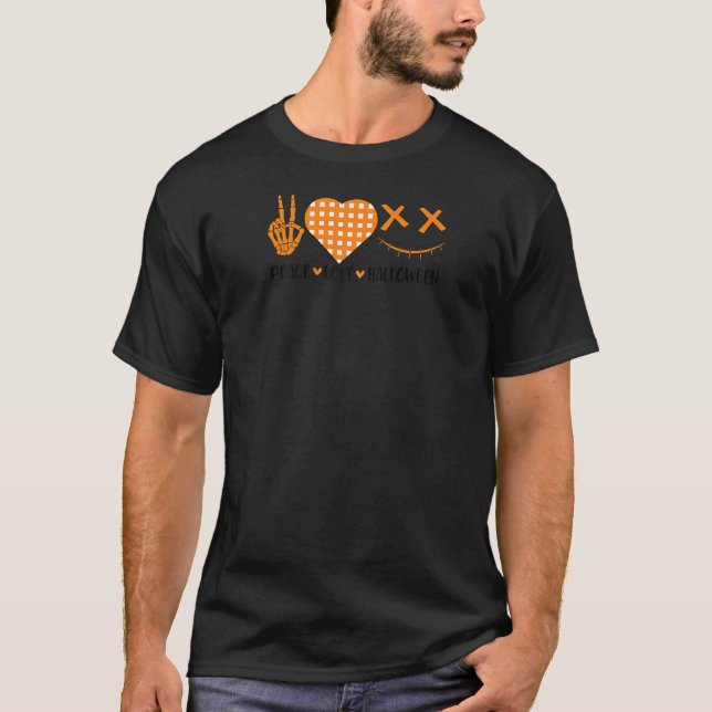 Söt Halloween Fred kärlek och Gnome Höst Flickor K T Shirt (Framsida)