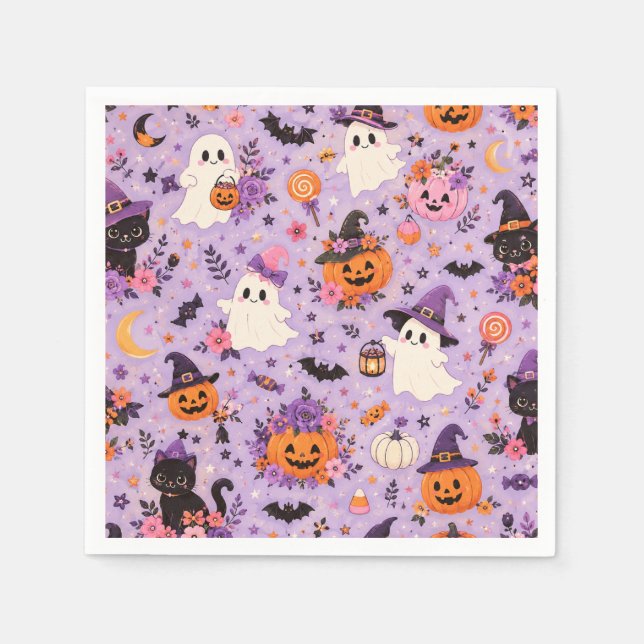 Söt Halloween fyrkantig servett (Framsidan)