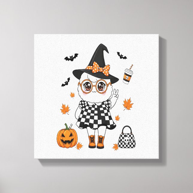 Söt Halloween-ghost Canvastryck (Framsida)