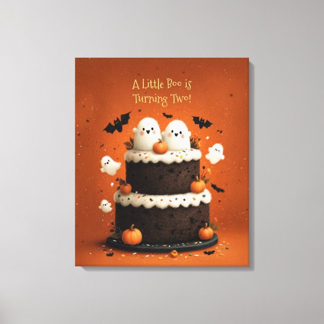 Söt Halloween-ghost En liten Boo  Canvastryck (Framsida)