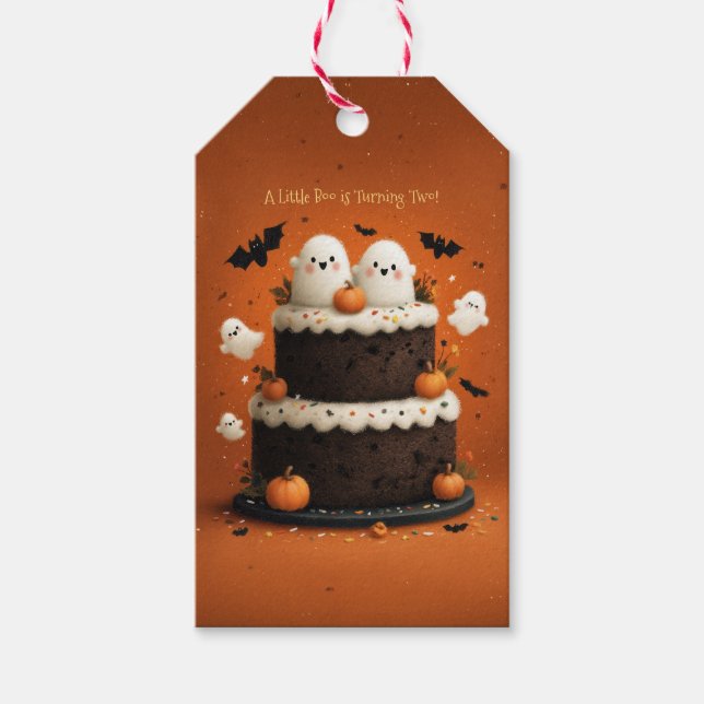 Söt Halloween-ghost En liten buu  Presentetikett (Framsidan)