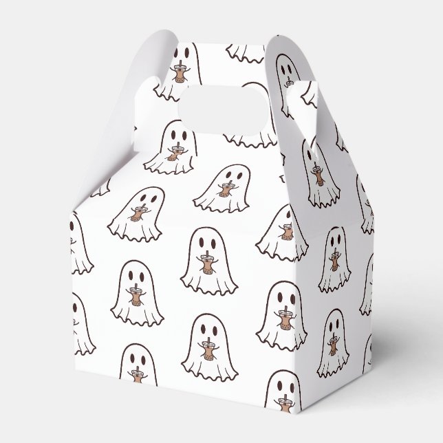 Söt Halloween-ghost med Boba Presentaskar (Framsidan Sidan)