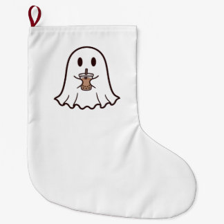Söt Halloween-ghost med Boba Stor Julstrumpa