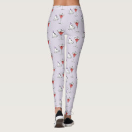 Söt Halloween-ghost och kuslig cocktail Leggings
