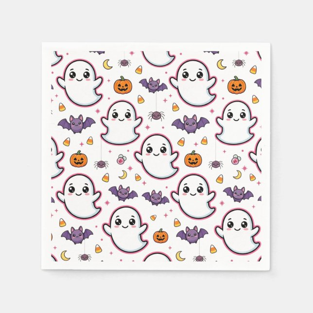 Söt Halloween-ghost Pappersservett (Framsidan)