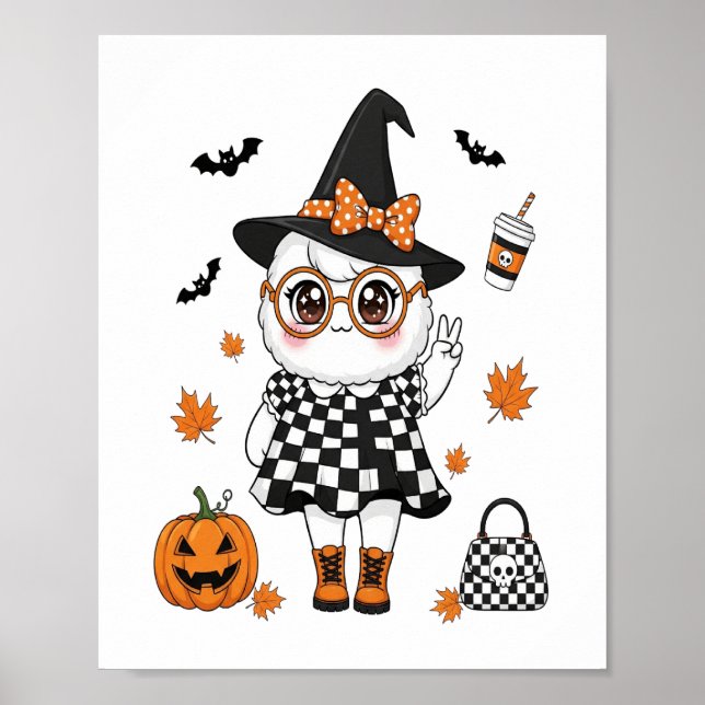 Söt Halloween-ghost Poster (Framsidan)