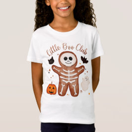 Söt Halloween-gingerbread-skelett Little Boo T Shirt