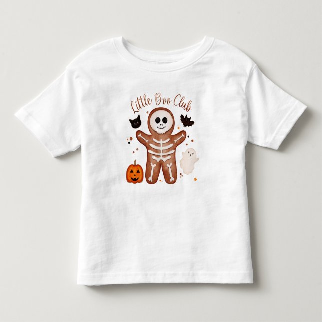 Söt Halloween Gingerbread Skelett Småbarns T-Shirt (Framsida)