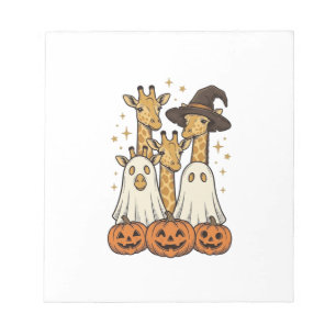 Söt Halloween-giraff spökpumpa skjortdesign_ Anteckningsblock