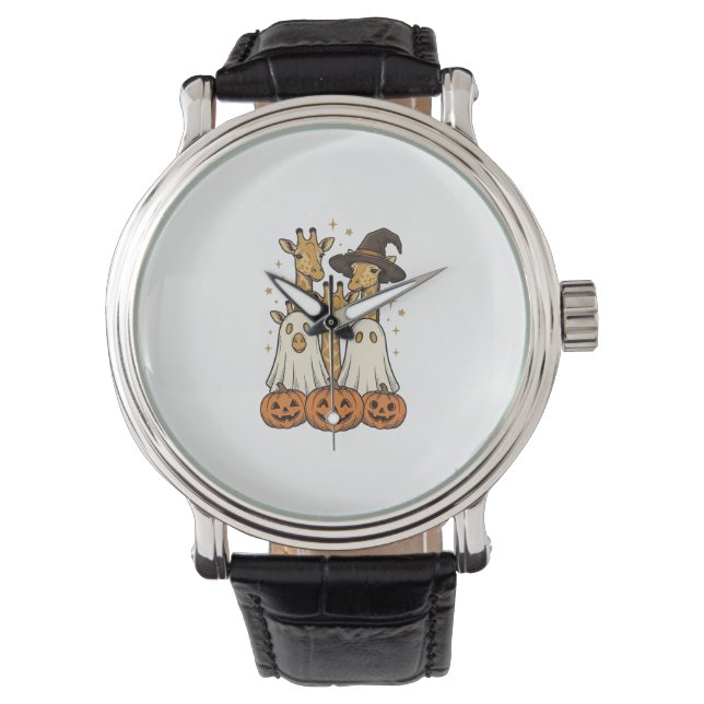 Söt Halloween-giraff spökpumpa skjortdesign_ Armbandsur (Framsida)