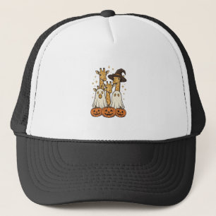 Söt Halloween-giraff spökpumpa skjortdesign_ Keps