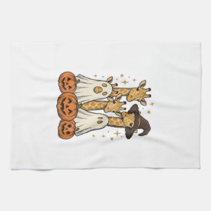Söt Halloween-giraff spökpumpa skjortdesign_ Kökshandduk