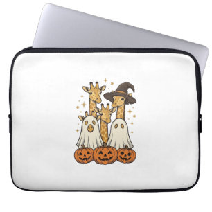 Söt Halloween-giraff spökpumpa skjortdesign_ Laptop Fodral