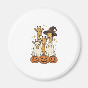Söt Halloween-giraff spökpumpa skjortdesign_ Magnet
