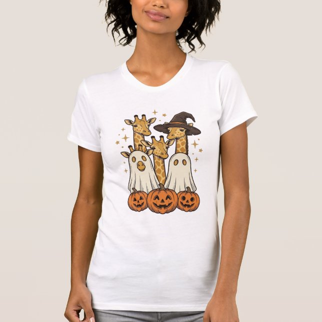 Söt Halloween-giraff spökpumpa skjortdesign_ T Shirt (Framsida)