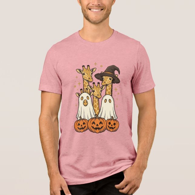 Söt Halloween-giraff spökpumpa skjortdesign_ T Shirt (Framsida)