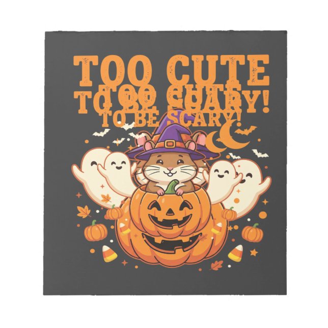 Söt Halloween-hamster-pumpa-spökdesign_1 Anteckningsblock (Framsida)