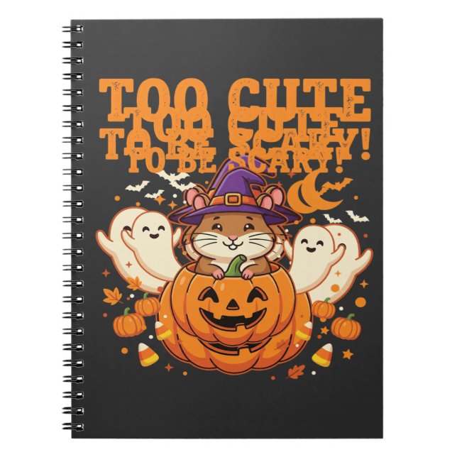 Söt Halloween Hamster Pumpa Spökdesign_1 Anteckningsbok (Framsidan)