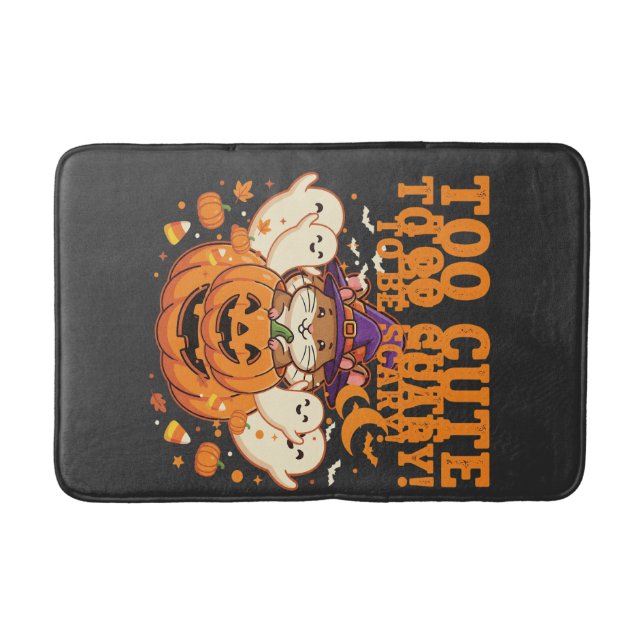 Söt Halloween-hamster-pumpa-spökdesign_1 Badrumsmatta (Framsidan)