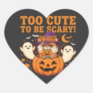 Söt Halloween-hamster-pumpa-spökdesign_1 Hjärtformat Klistermärke