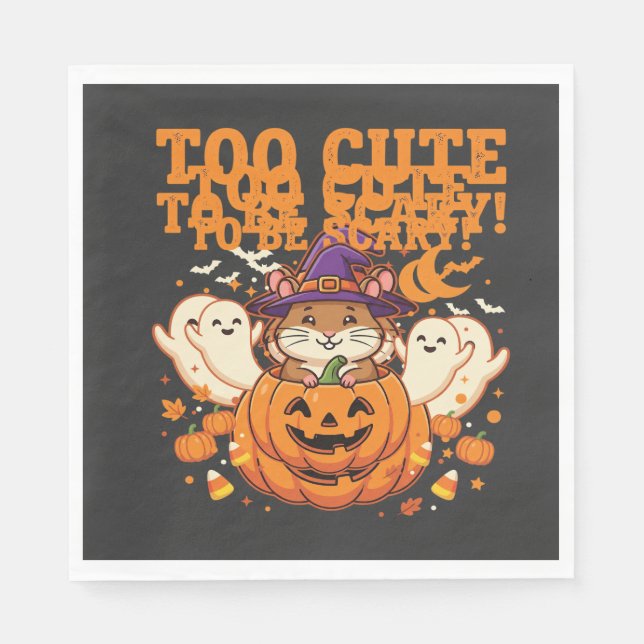 Söt Halloween-hamster-pumpa-spökdesign_1 Pappersservett (Framsidan)