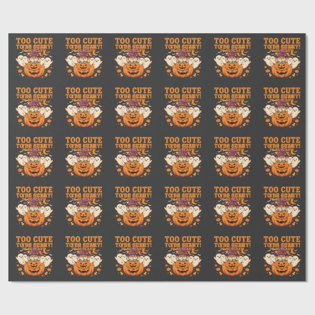 Söt Halloween-hamster-pumpa-spökdesign_1 Presentpapper (Platt)