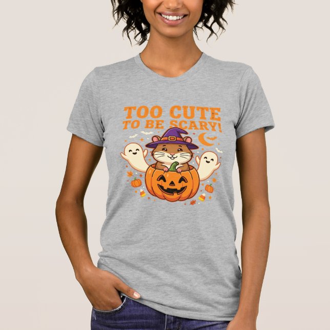 Söt Halloween-hamster-pumpa-spökdesign_1 T Shirt (Framsida)