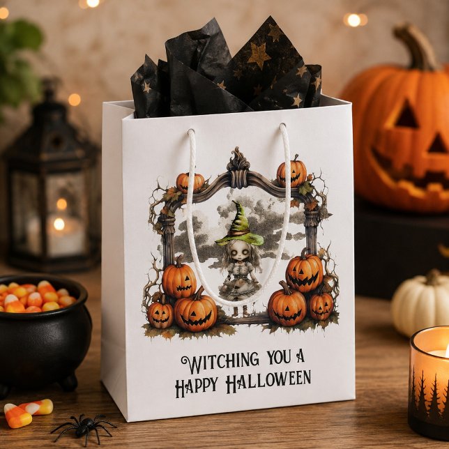 Söt Halloween-häxa Skelett Pumpa (Skapare uppladdad)