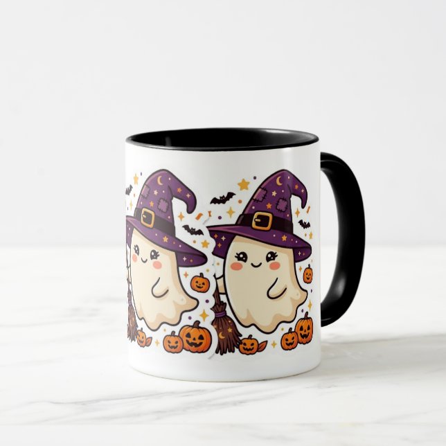 Söt Halloween-häxa spökpumpa-mugg Mugg (Framsida höger)