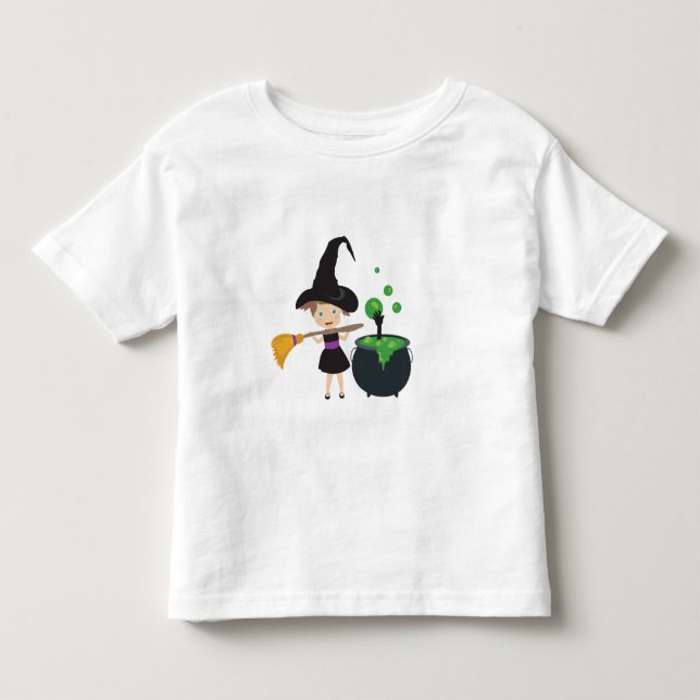 Söt Halloween-häxa T Shirt (Framsida)