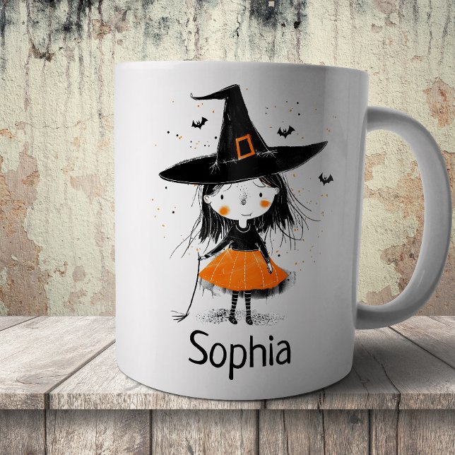 Söt Halloween-häxillustration Kaffemugg (Skapare uppladdad)