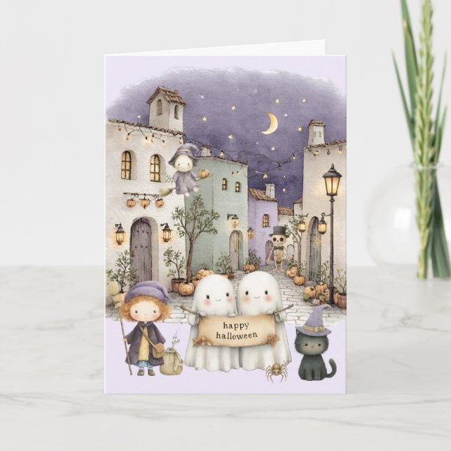 Söt Halloween Helgkort (Framsida)